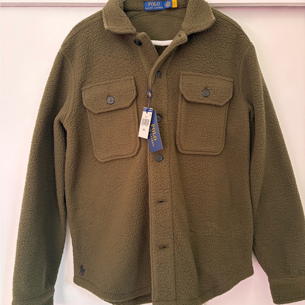NWT Ralph Lauren Polo Olive Green (armadillo) fleece Shirt Jacket